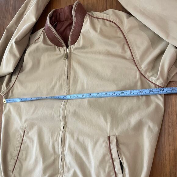 Vintage Sears Bomber Jacket Size Large Reversible Tan Trench Rust Rain - Picture 9 of 14
